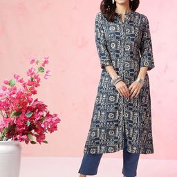 Anouk Abstract Printed Mandarin Collar Kurta-image-45