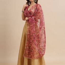 Dupatta Bazaar Printed Organza Foil Print Dupatta image 1