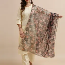 Dupatta Bazaar Printed Organza Foil Print Dupatta image 1