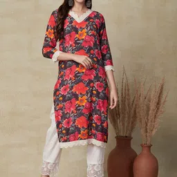 FASHOR Floral Printed Straight Kurta-picture-52