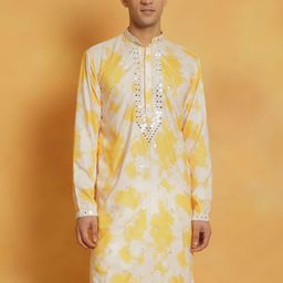 VASTRAMAY Floral Printed Mandarin Collar Kurta-image-17