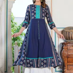 YASH GALLERY Floral Printed A-line Kurta-picture-48