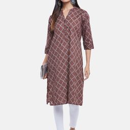 RANGMANCH BY PANTALOONS Women Rust Ethnic Motifs Printed Kurta-picture-9