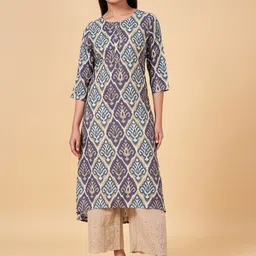 RANGMANCH BY PANTALOONS Round Neck Ethnic Motifs Printed Kurta-image-53