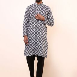 Satwaa Men Geometric Printed Kurta-picture-16