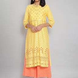 AURELIA Women Yellow Paisley Kurta-image-34