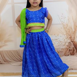BownBee Girls Bandini Printed Ready to Wear Lehenga & Blouse With Dupatta-34