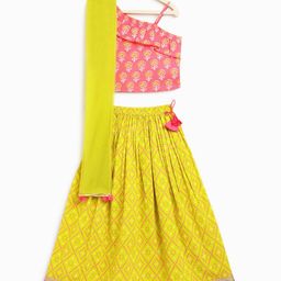 Campana Girls Printed Ready to Wear Lehenga & Blouse With Dupatta-picture-31