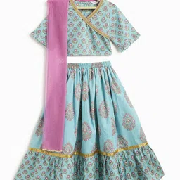 Campana Girls Printed Zari Ready to Wear Lehenga & Blouse With Dupatta-picture-55