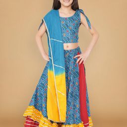 Aks Kids Girls Printed Ready To Wear Lehenga Choli With Dupatta-image-50