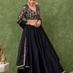 KASYA Floral Woven Design Ready to Wear Lehenga & Blouse With Dupatta-51