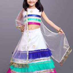 BAESD Girls Striped Gotta Patti Ready to Wear Lehenga & Blouse With Dupatta-56