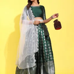Fabcartz Semi-Stitched Lehenga & Unstitched Blouse With Dupatta-image-31
