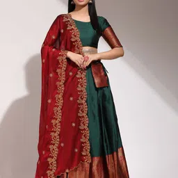 Fabcartz Semi-Stitched Lehenga & Unstitched Blouse With Dupatta-picture-33