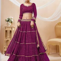 FABPIXEL Striped Gotta Patti Lehenga Choli With Dupatta-picture-51