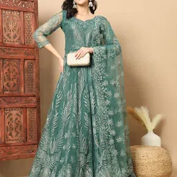 Chhabra 555 Embellished Lehenga With Front Slit Jacket & Dupatta-picture-41