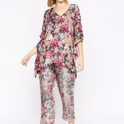 Cloth Haus India Floral Printed V-Neck Kaftan Co-Ords-picture-57