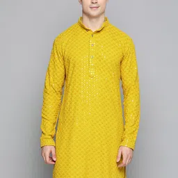 Jompers Floral Embroidered Sequinned Chikankari Cotton Kurta-image-26