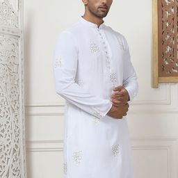 Jompers Men Chikankari Floral Kurta-picture-52