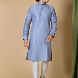 MAAHI FABS Embellished Mandarin Collar Sequins Detail Straight Kurta-image-81