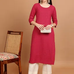 Vishudh Floral Embroidered Sequinned Straight Kurta-14
