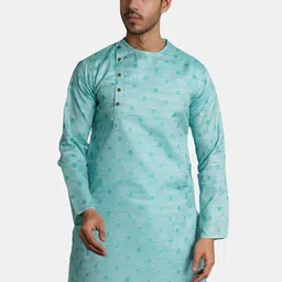 Wintage Quirky Printed Round Neck Silk Cotton Angrakha Kurta-picture-5
