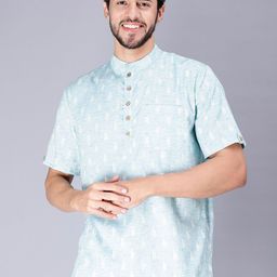 Cot'N Soft Geometric Woven Design Mandarin Collar Straight Kurta-picture-41