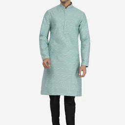 THE KURTA COMPANY Floral Printed Mandarin Collar Long Sleeves Straight Kurta-picture-57