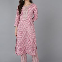 KALINI Embroidered Yoke Design Printed Straight Kurta-picture-20