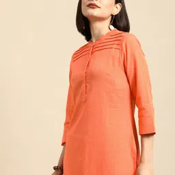 Anouk Women Orange & Pink Colourblocked Kurta-image-97