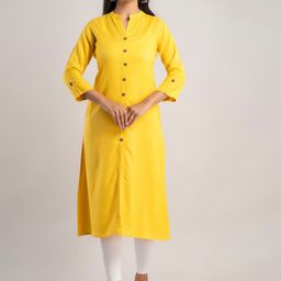 MAUKA Women Yellow Cold-Shoulder Sleeves Anarkali Kurta-picture-26