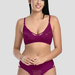 StyFun Women Magenta Solid Lingerie Set-image-76
