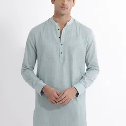 RARE RABBIT Men Ethnic Regular Fit Mandarin Cotton Kurta-picture-31