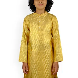 Sethukrishna Boys Gold-Toned Ethnic Motifs Kurta-16