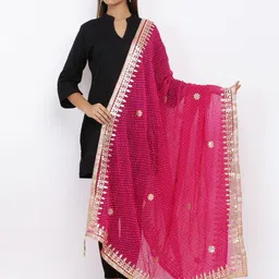 SOUNDARYA Printed Gota Patti Georgette Dupatta-58