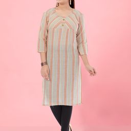 Aarika Girls Striped Pure Cotton Kurta With Leggings-image-9