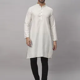 SWAGG INDIA Embroidered Thread Work Mandarin Collar Long Sleeves Jacquard Straight Kurta-picture-17