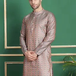 Anouk Printed Thread Work Jacquard Straight Kurta-picture-20