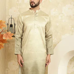 SOJANYA Geometric Embroiderd Sequinned Cotton Silk Jacquard Straight Kurta-image-18