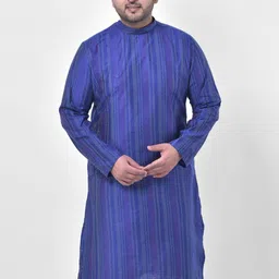 DEYANN PLUS Men Blue Jacquard Kurta-18