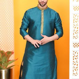 Larwa Men Jacquard Kurta-image-60