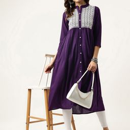 Ashlee Women Ethnic Motifs Yoke Design Anarkali Kurta-picture-20