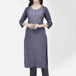 Span Women Checked Mirror Work Kurta-7