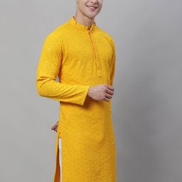 SOJANYA Ethnic motif Embroidered Sequined Pure Cotton Kurta-image-98
