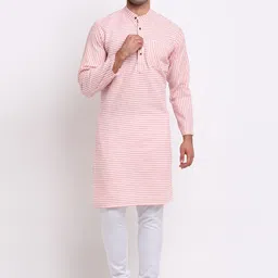 Enchanted Drapes Striped Mandarin Collar Straight Kurta-30