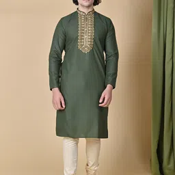 MAAHI FABS Floral Yoke Design Thread Work Straight Kurta-image-27