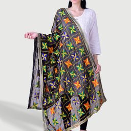 SWI Stylish Phulkari Embroidered Dupatta-picture-40