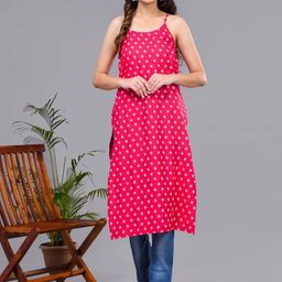 Aspriya Geometric Printed Shoulder Straps Straight Kurta-image-22