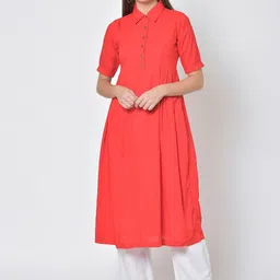 Pistaa Women Red Thread Work Kurta-image-55
