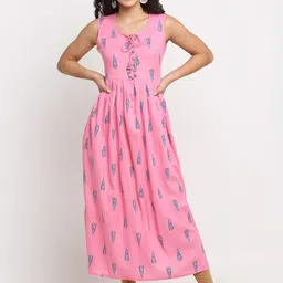 KALINI Women Pink Ethnic Motifs Printed Anarkali Kurta-picture-54